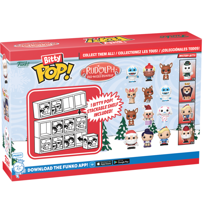 Funko Pop! Rudolph the Red-Nosed Reindeer (1964) - Bumble, Rudolph, Yukon & Mystery 60th Anniversary Bitty - (4-Pack)
