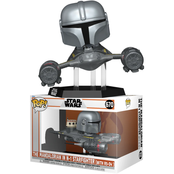 Funko Pop! Star Wars - The Mandalorian - The Mandalorian in N-1 Starfighter with R5-D4 #670