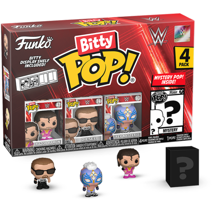 Funko Pop! WWE - Razor Ramon, Diesel, Rey Mysterio & Mystery Bitty Series 03 - (4 Pack)