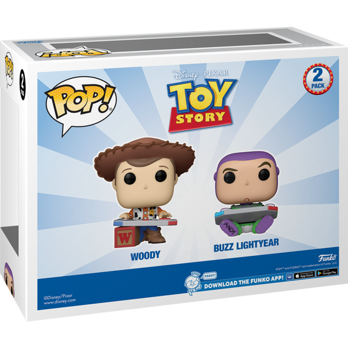 Funko Pop! - Toy Story - Woody & Buzz Lightyear Gaming - 2-Pack (2024 Entertainment Expo Convention Exclusive)