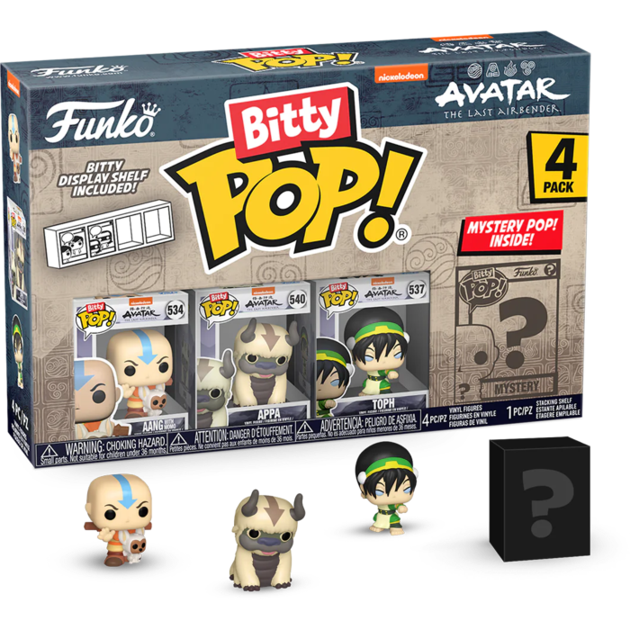 Funko Pop! Avatar - The Last Airbender - Aang, Appa, Toph & Mystery Bitty Series 01  - (4-Pack)