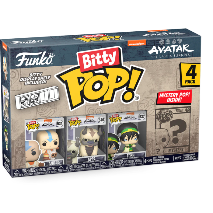 Funko Pop! Avatar - The Last Airbender - Aang, Appa, Toph & Mystery Bitty Series 01  - (4-Pack)