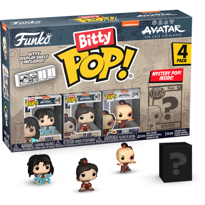 Funko Pop! Avatar - The Last Airbender - Azula, Ty Lee, Zuko & Mystery Bitty Series 02  - (4-Pack)