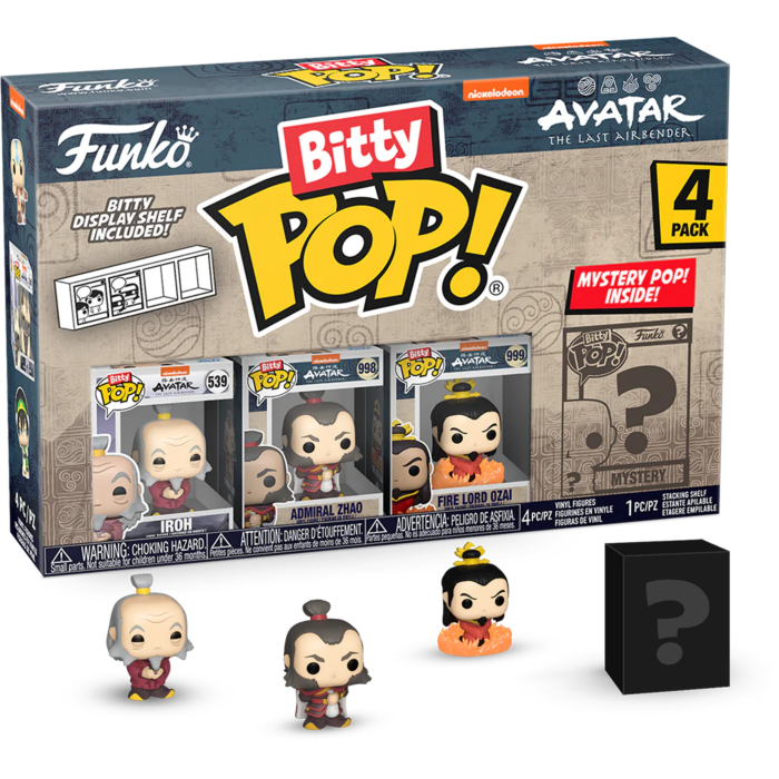 Funko Pop! Avatar - The Last Airbender - Iroh, Admiral Zhao, Fire Lord Ozai & Mystery Bitty Series 03  - (4-Pack)