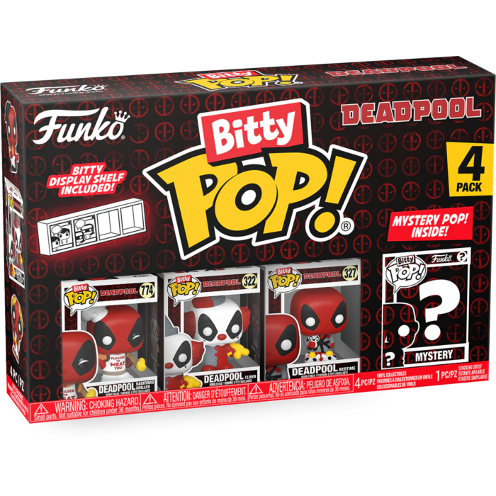 Funko Pop! Deadpool - Deadpool (Backyard Griller), Deadpool (Clown), Deadpool (Bedtime) & Mystery Bitty - 4-Pack
