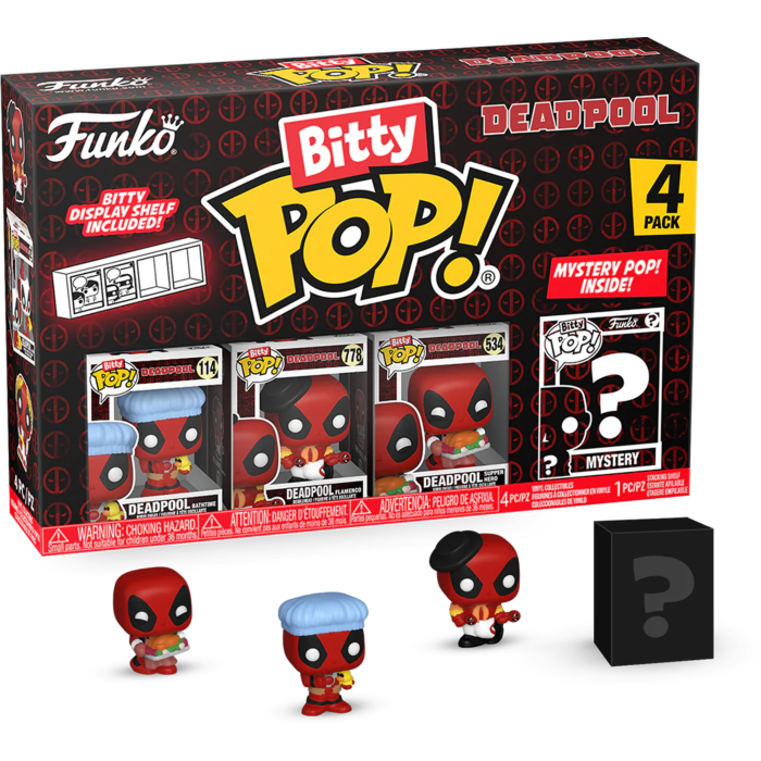 Funko Pop! Deadpool - Deadpool (Bathtime), Deadpool (Flamenco), Deadpool (Supper Hero) & Mystery Bitty - 4-Pack
