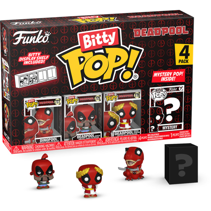 Funko Pop! Deadpool - Dinopool, Deadpool (Barista), Deadpool (Roman Senator) & Mystery Bitty - 4-Pack