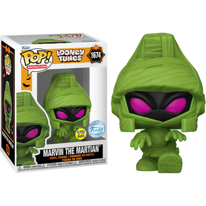 Funko Pop! Looney Tunes - Halloween - Marvin the Martian (Mummy) Glow-in-the-Dark #1674