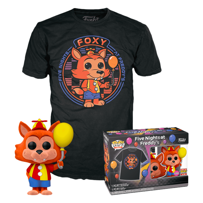 Funko Pop! Five Night's at Freddy’s - Balloon Foxy Flocked - Vinyl Figure & T-Shirt Box Set