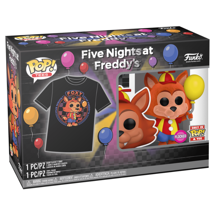 Funko Pop! Five Night's at Freddy’s - Balloon Foxy Flocked - Vinyl Figure & T-Shirt Box Set