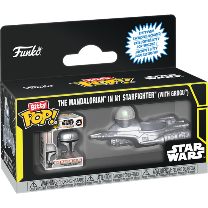 Funko Bitty Pop! Rides - Star Wars - The Mandalorian in N1 Starfighter (with Grogu) - Real Pop Mania
