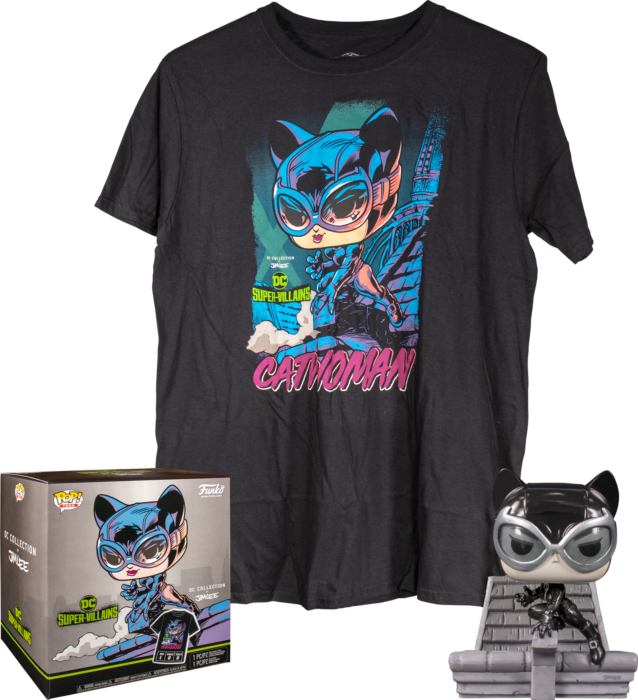 Funko Pop! Batman - Catwoman Black & White Jim Lee Collection Deluxe #269 - Vinyl Figure & T-Shirt Box Set