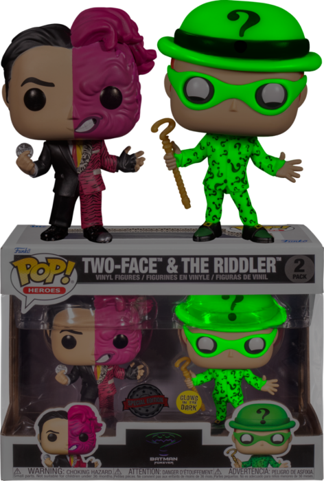 Funko Pop Batman Forever 1995 Two Face The Riddler Glow in the