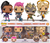 Funko Pop! Overwatch - Sombra, Zarya , Junkrat & Mercy Glow in the Dark - 4-Pack - Real Pop Mania