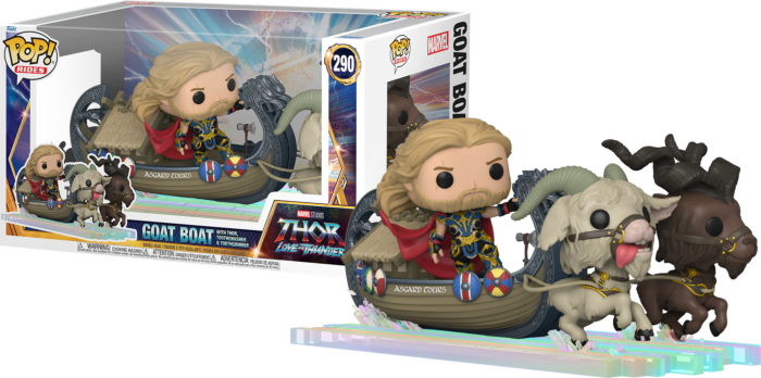Funko Pop! Rides - Thor 4: Love and Thunder - Thor, Toothgnasher & Toothgrinder with Goat Boat #290