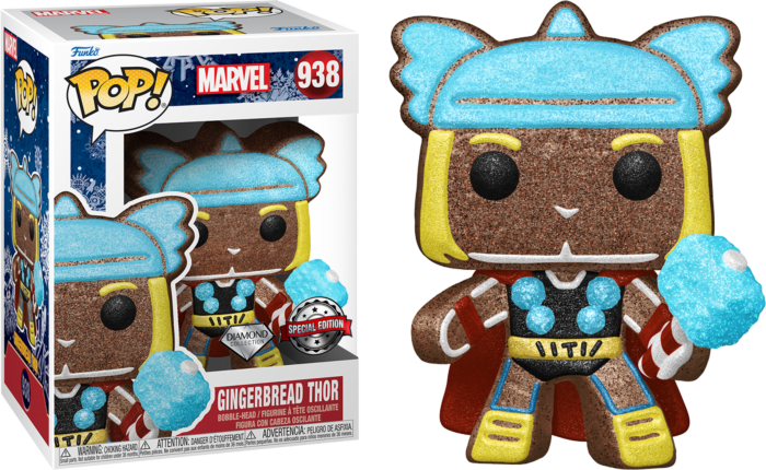 Funko Pop! Marvel: Holiday - Gingerbread Thor Diamond Glitter #938 - Real Pop Mania