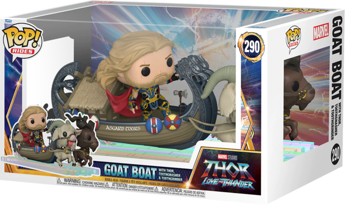 Funko Pop! Rides - Thor 4: Love and Thunder - Thor, Toothgnasher & Toothgrinder with Goat Boat #290