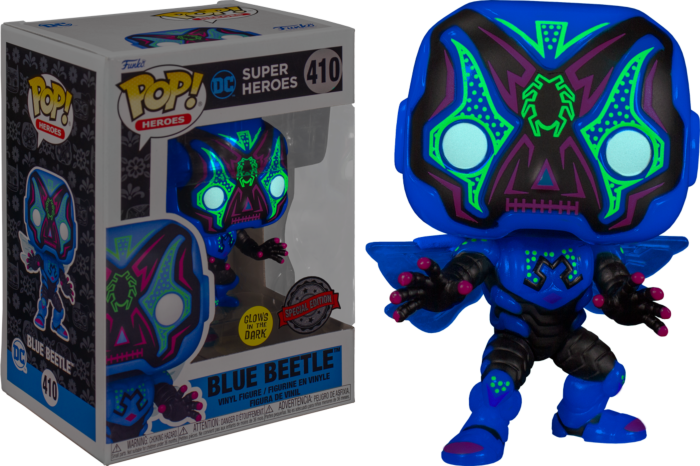 Figurine Funko Pop! Heroes : Blue Beetle (Dia De Los DC) - Vinyle 9,5 Cm - Collection DC Comics - Idée Cadeau Pour Fans - 1