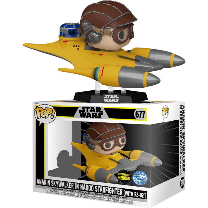 Funko Pop! Rides - Star Wars - Anakin Skywalker in Naboo Starfighter with R2-D2 #677
