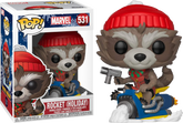 Funko Pop! Guardians Of The Galaxy - Rocket Raccoon on Snowmobile Christmas Holiday #531