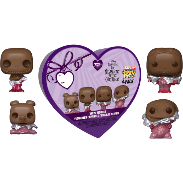 Funko Pop! The Nightmare Before Christmas - Valentines 2024 (Chocolate) Pocket Box - 4-Pack