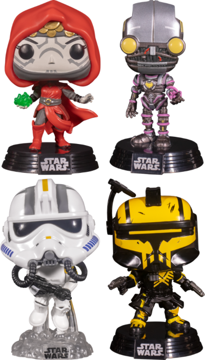 Funko Pop! Star Wars: Gaming Greats - Imperial Rocket Trooper, Merrin, ARC Umbra Trooper & Proxy Glow in the Dark - Bundle (Set of 4) - Real Pop Mania