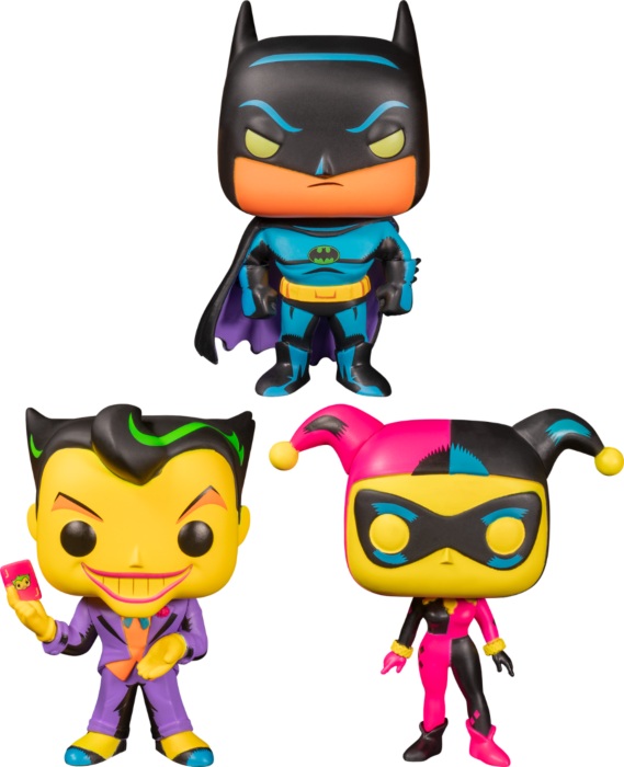 Funko Pop Batman The Animated Series Blacklight Bundle Set of 3