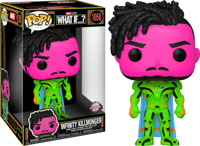 Funko Pop! What If… - Infinity Killmonger Blacklight Jumbo 10" #1058 - Real Pop Mania
