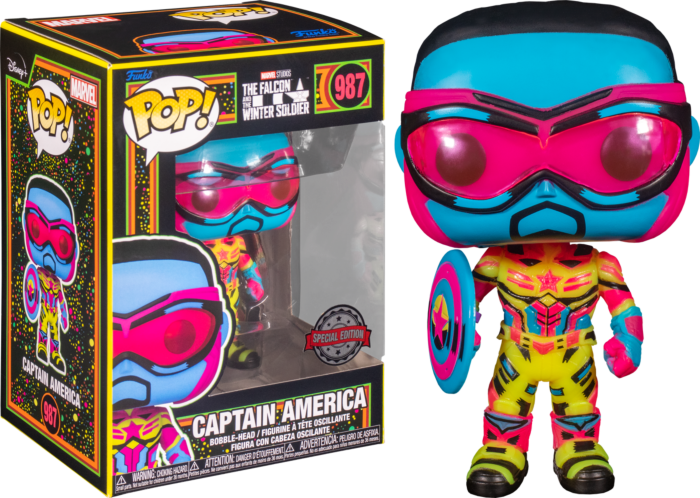 Funko Pop! The Falcon and the Winter Soldier - Captain America Blacklight #987