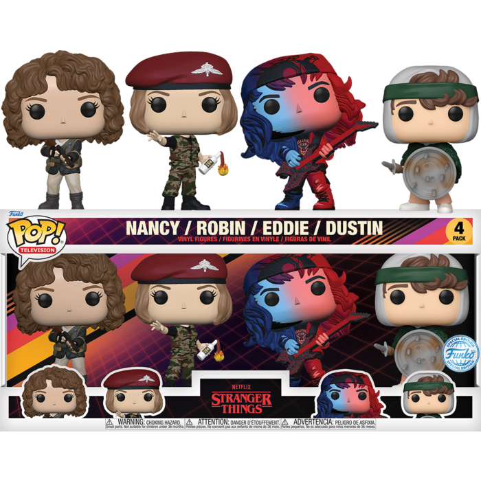 Funko Pop! Stranger Things 4 - Nancy, Robin, Eddie & Dustin - 4-Pack