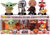 Funko Pop! Star Wars: The Mandalorian - The Mandalorian, Moff Gideon, Grogu (The Child) & Incinerator Stormtrooper - 4-Pack - Real Pop Mania