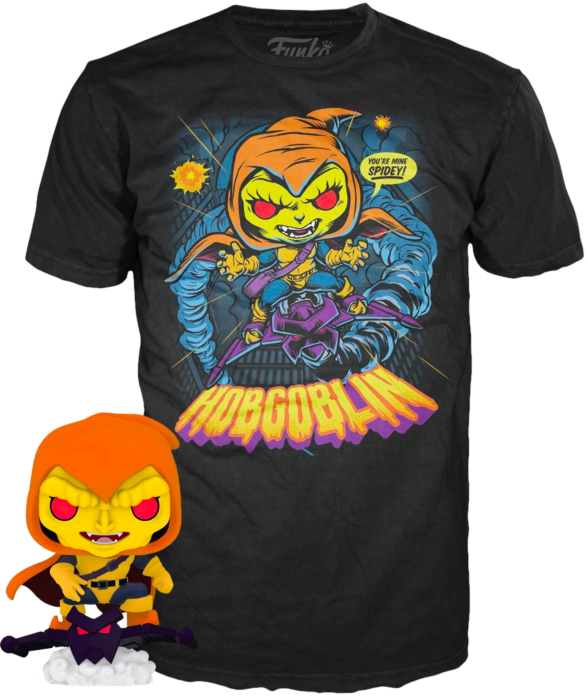 Funko Pop! Spider-Man: The Animated Series - Hobgoblin Glow in the Dark - Vinyl Figure & T-Shirt Box Set - Real Pop Mania