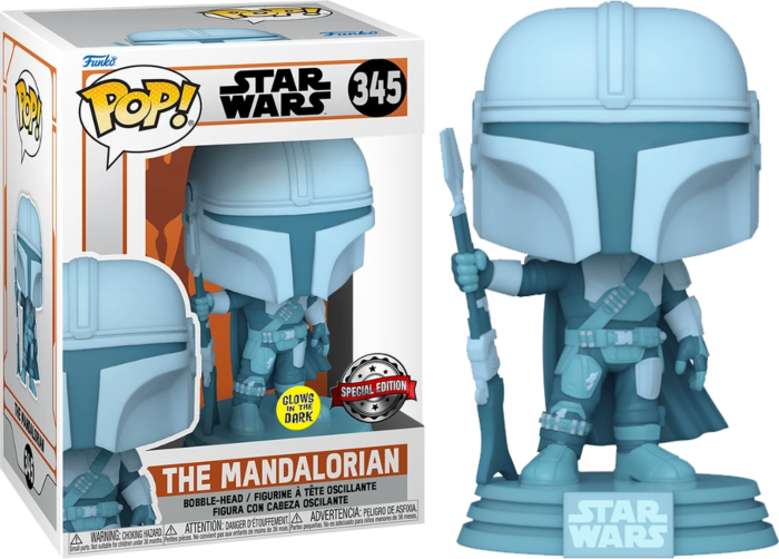 Funko Pop! Star Wars: The Mandalorian - The Mandalorian Hologram Glow in the Dark #345