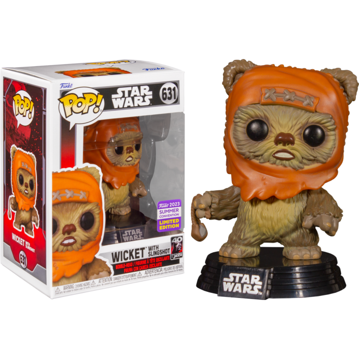 Funko Pop! Star Wars Episode VI: Return of the Jedi - Wicket with Slingshot 40th Anniversary #631 (2023 Summer Convention Exclusive)
