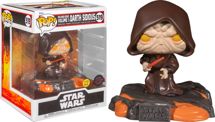 Funko Pop! Star Wars: Red Saber Series Volume 1 - Darth Sidious Glow in the Dark Deluxe #519