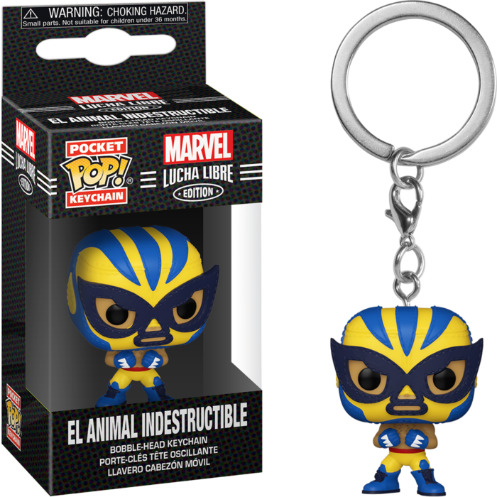 Funko Pocket Pop! Keychain - Marvel: Lucha Libre Edition - El Animal Indestructible Wolverine - The Amazing Collectables