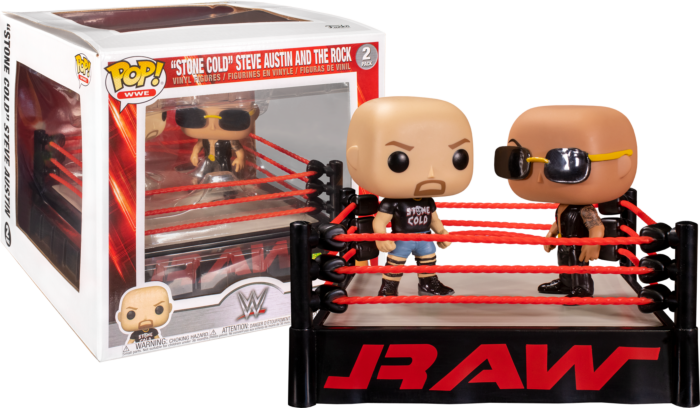 Funko Pop! WWE - The Rock vs Stone Cold with Wrestling Ring Moments 