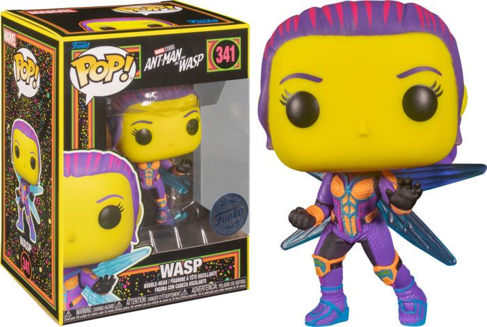 Funko Pop! Marvel: Blacklight - Shuri, Wasp, Gamora & Nebula Blacklight - Bundle (Set of 4) - Real Pop Mania