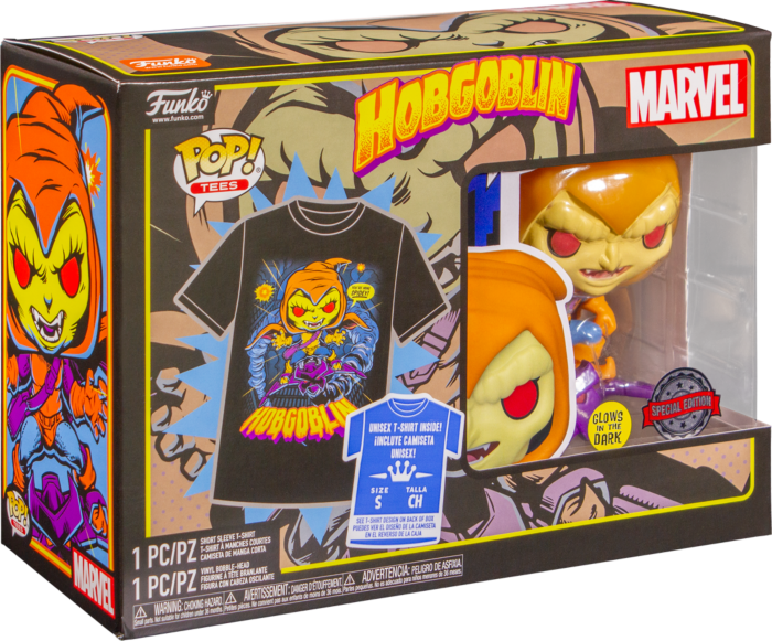Funko Pop! Spider-Man: The Animated Series - Hobgoblin Glow in the Dark - Vinyl Figure & T-Shirt Box Set