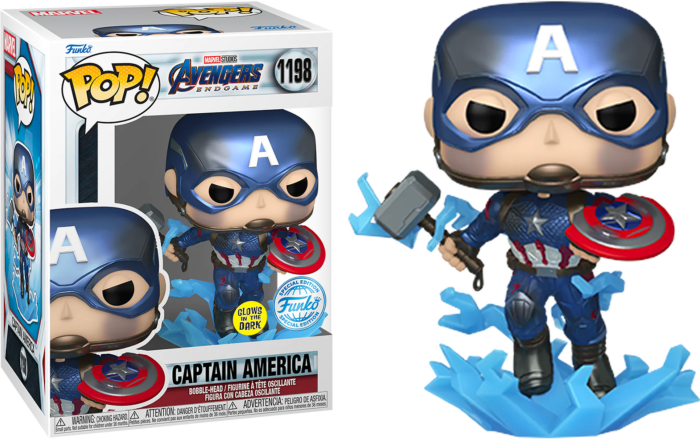 Funko Pop! Avengers 4: Endgame - Captain America with Mjolnir Metallic