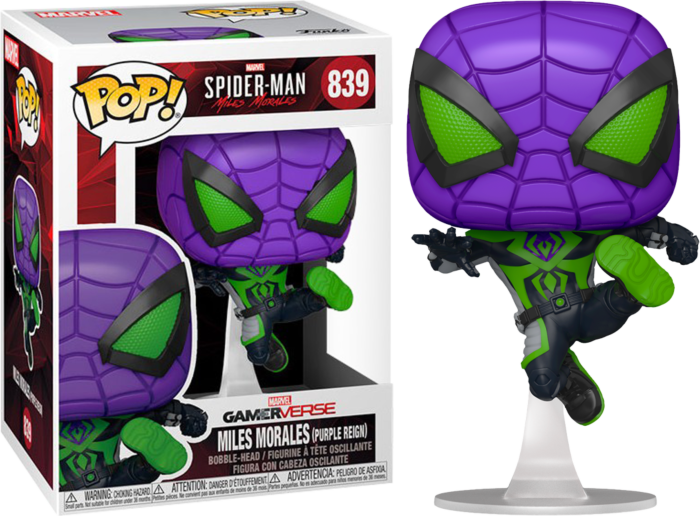 Funko Pop! Marvel's Spider-Man: Miles Morales - Miles Morales in Purple Reign Suit #839