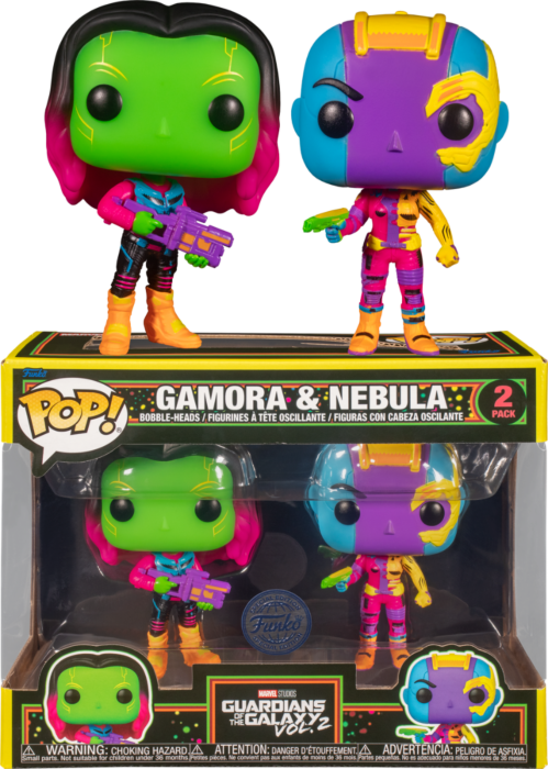 Funko Pop! Guardians of the Galaxy Vol. 2 - Gamora & Nebula Blacklight - 2-Pack - Real Pop Mania
