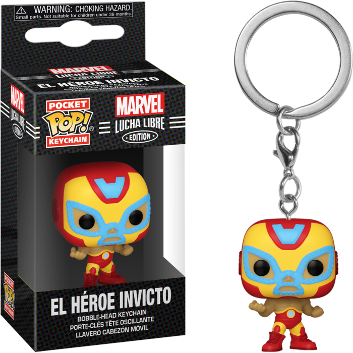 Funko Pocket Pop! Keychain - Marvel: Lucha Libre Edition - El Heroe Invicto Iron Man - The Amazing Collectables