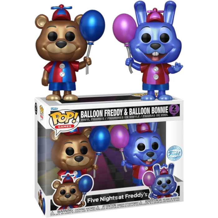 Funko Pop! Five Nights at Freddy's - Balloon Freddy & Balloon Bonnie Metallic - 2-Pack