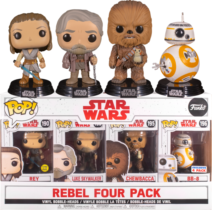 Funko Pop! Star Wars Episode VIII: The Last Jedi - Rey, Luke Skywalker