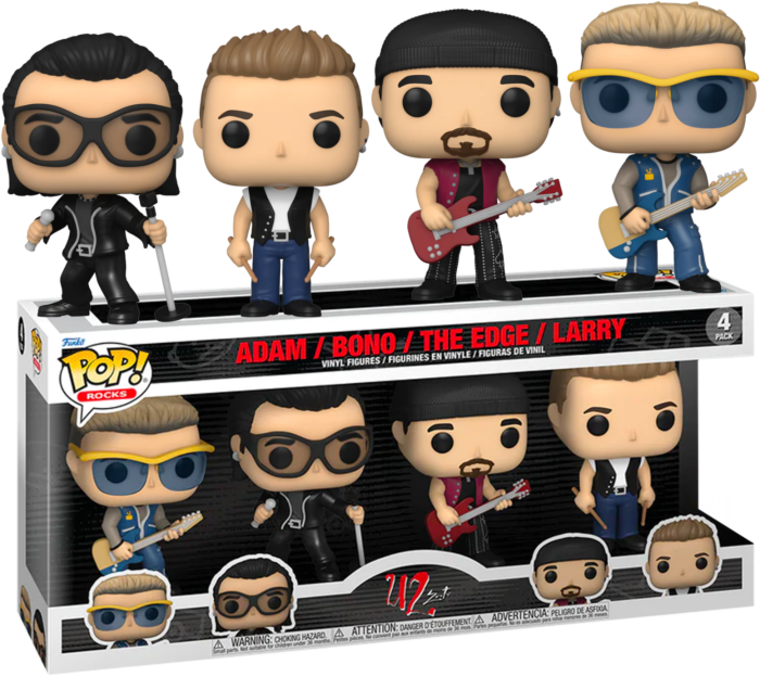Funko Pop! U2 Bono, Larry, Edge & Adam Zoo - 4-Pack