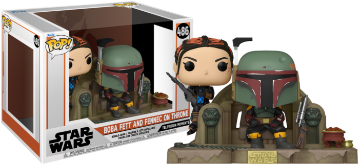 Funko Pop! Star Wars: The Mandalorian - Boba Fett & Fennec Shand on Throne TV Moments - 2-Pack - Real Pop Mania