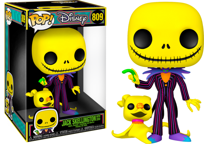 Funko Pop! The Nightmare Before Christmas - Jack Skellington with Zero Blacklight Jumbo #809 - Real Pop Mania