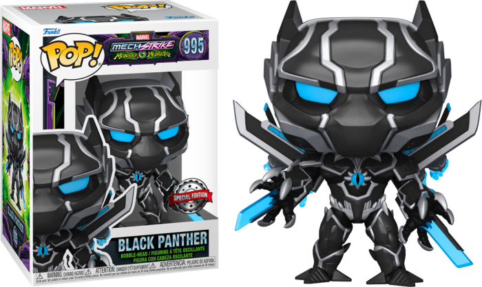 flise fejl Clip sommerfugl Funko Pop! Marvel Mech Strike: Monster Hunters - Black Panther #995