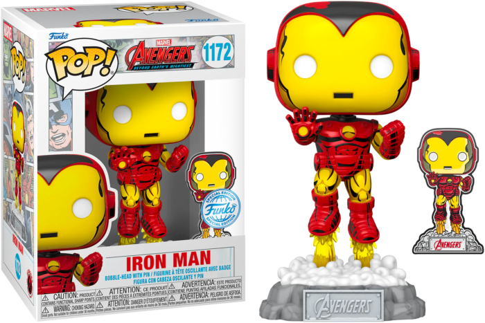 Funko Pop! & Pin: The Avengers: Earth's Mightiest Heroes - 60th  Anniversary, Iron Man with Pin,  Exclusive